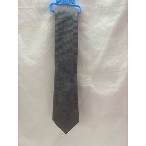 Calvin Klein Black & Grey 100% Silk Tie 57in